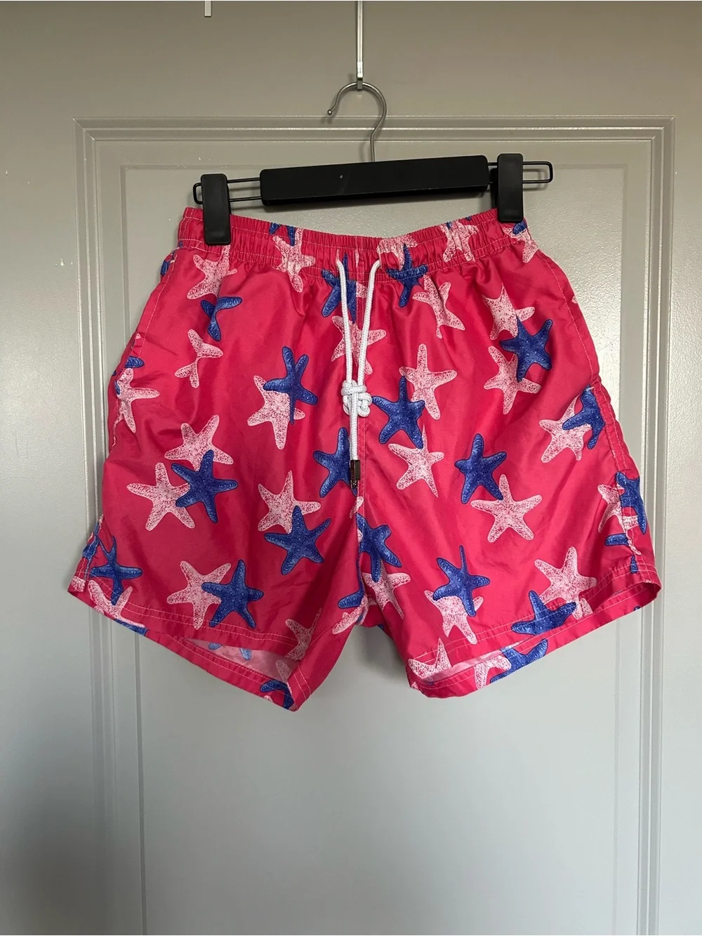 Set of 2 Men's Coral Pink Starfish and Paisley SwimTrunks by 98 Coast Ave
